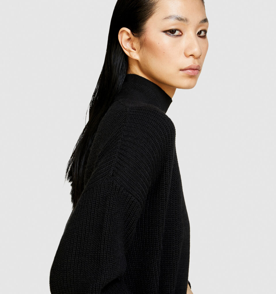 Oversized cardigan - women's cardigans - Black | Sisley image number 5